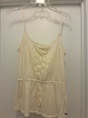 Aeropostale Cream Lace-Front Spaghetti Strap Cami